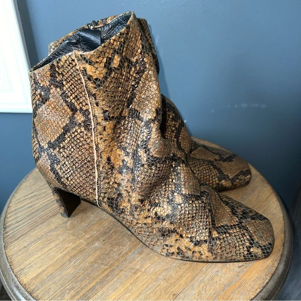 Free People Cybill Snake Print Ankle Boots
